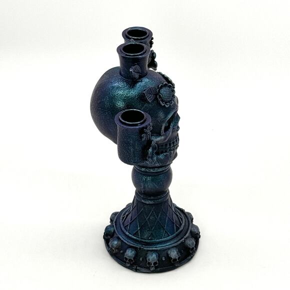 Martha Stewart Custom Color Shift Skull Candle Holder Candelabra LED Eyes - Picture 2 of 8